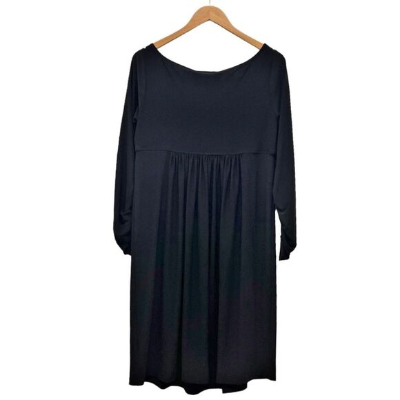 Norma Kamali Dress Size XL Scoop Neck Empire Waist Black Stretch Jersey Knit - Picture 3 of 11